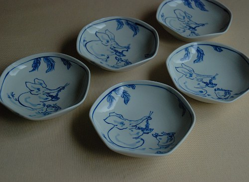 陶器_六角取皿_