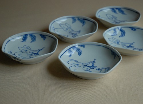 陶器_六角取皿_