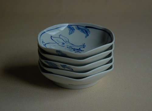 陶器_六角取皿_