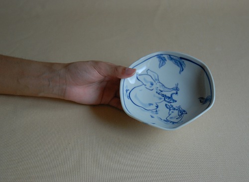 陶器_六角取皿_