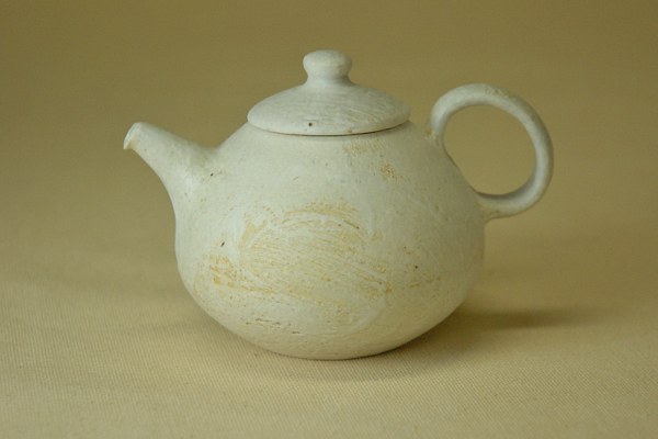 陶器_白い中国茶pot_