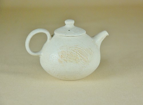 陶器_白い中国茶pot_