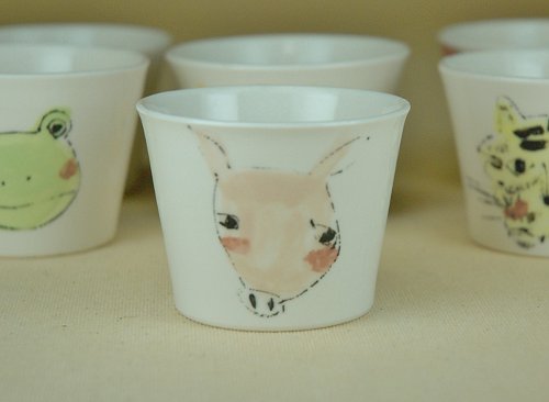 陶器_こども動物デザートカップ_